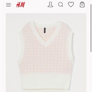 NWOT H&M pink houndstooth sweater vest